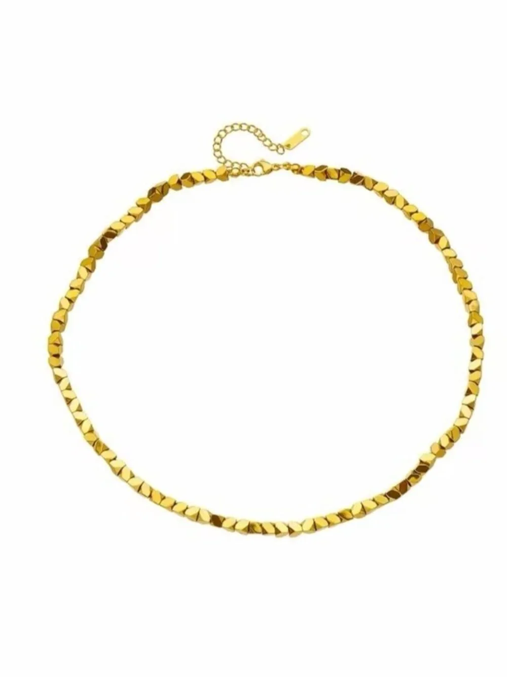 Faceted Gold-Tone Geometric Necklace